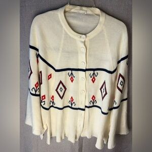 vintage womens poncho top Project Piece. Has Some Stains Missing Buttons Hem Out
